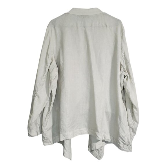 Grace Elements Woman Plus Linen Open Front Cardigan Blazer - 3X - Picture 2 of 7